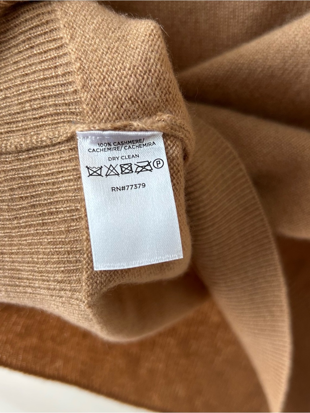 Ann Taylor 100% Cashmere Crewneck Sweater Camel Tan XL - Picture 7 of 8